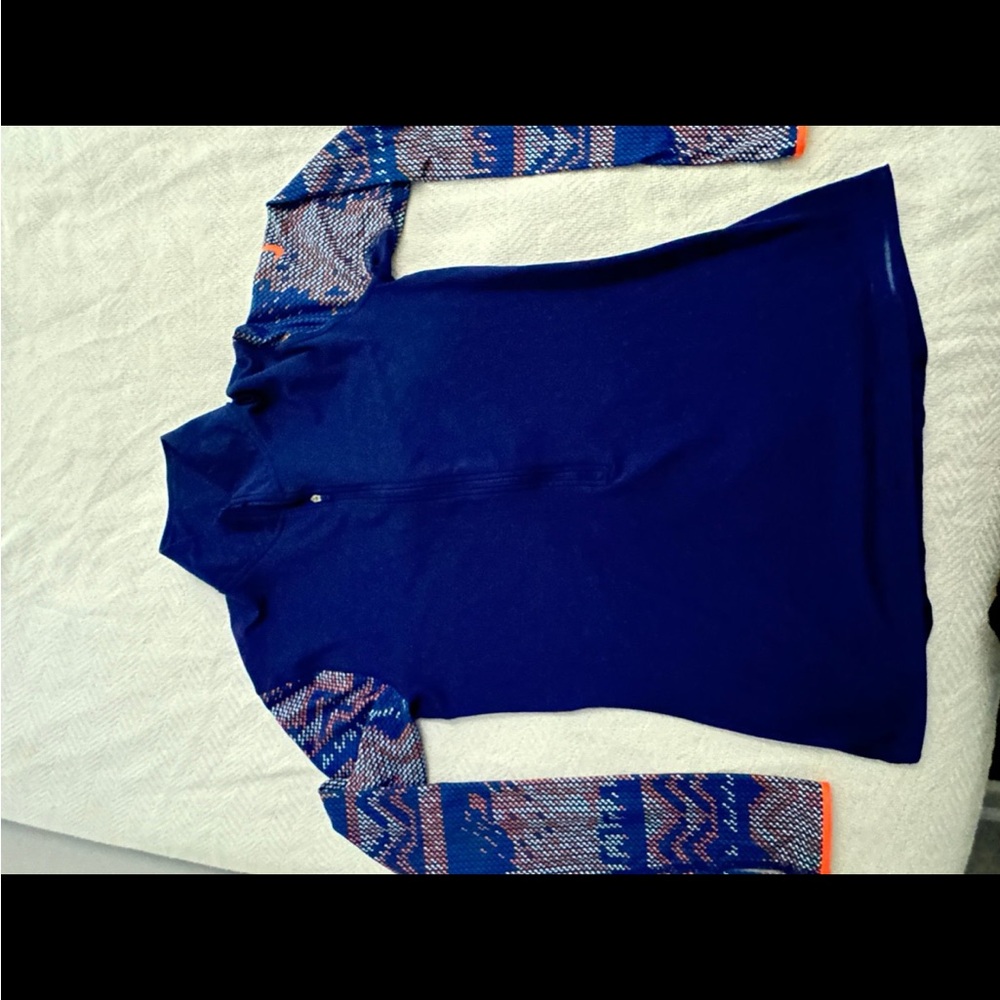 Nike Dri-Fit Blue/Coral Zip-Up Top